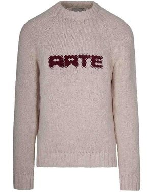 Arte' Round Neck Jumper - Grey