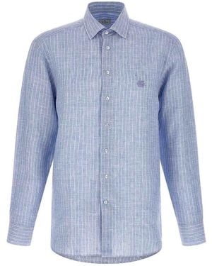 Etro Striped Linen Shirt - Blue