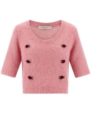 Alessandra Rich Suéter de 'carded mohair' - Rosa