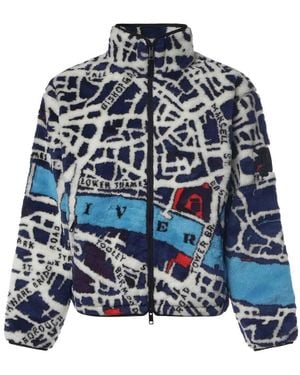 Burberry Fleece Jacket With London Map - Blue