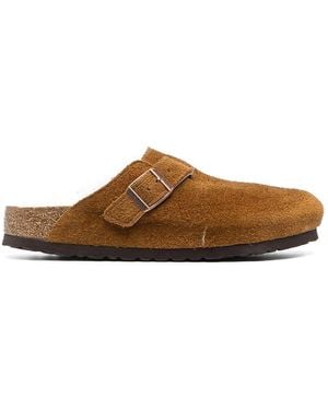 Birkenstock Boston Shearling Slippers - Brown