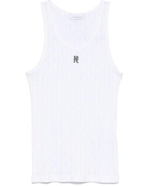 Rabanne Cotton T-Shirt With Logo Plaque - White
