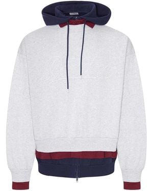 Balenciaga Layered Dry Molleton Hoodie - White