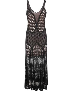 Blumarine Long Knit Dress - Black