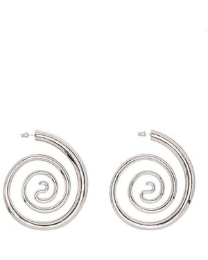 Panconesi Spiral Serpent Hoops Earrings - White