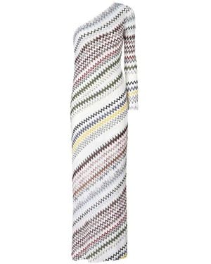 Missoni One-Shoulder Long Dress - White