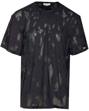 McQueen Devore Logo T-Shirt - Black