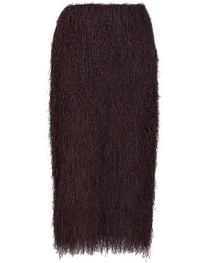 Dries Van Noten Sokna Skirt With Fringe - Purple