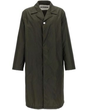 Jil Sander Single-Breasted Trench Coat - Grey