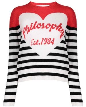 Philosophy Di Lorenzo Serafini Intarsia-Logo Sweatshirt - White
