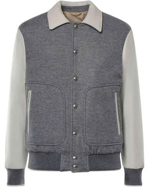Eleventy Wool Blend Bomber Jacket - Gray