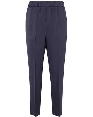 Peserico Viscose Cady Stretch Pants - Blue