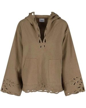 Isabel Marant Crop Top Ricamato - Brown