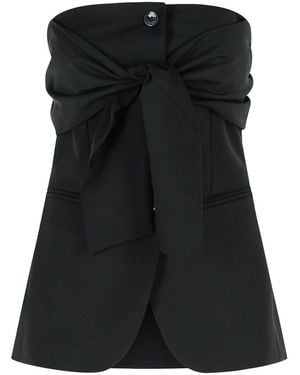 Max Mara Veruska Virgin Wool Bustier Top - Black