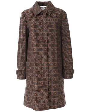 Moschino Logo Raincoat - Brown