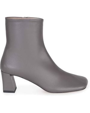 Alysi Boots Made Of Leather - Grey
