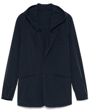 Emporio Armani Nylon Hooded Blazer Jacket - Blue