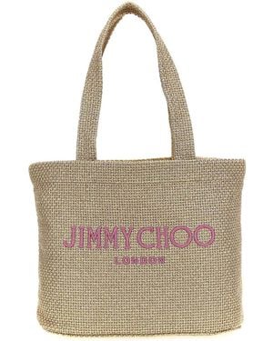 Jimmy Choo Beach Tote East-West Shopping Bag - Natural