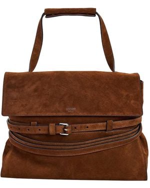 Moschino Tie Me Suede Bag - Brown