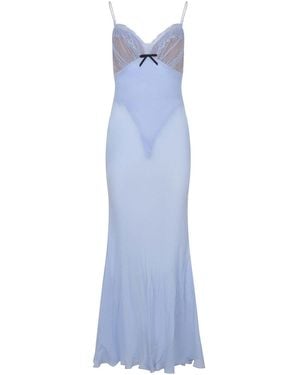 Self-Portrait Dress Made Of Viscose - Blue