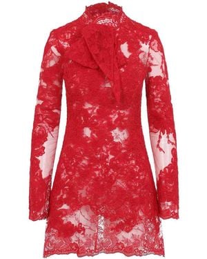 Ermanno Scervino Lace Mini Dress - Red