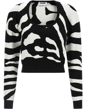 Moschino Zebra Intarsia Jumper - Black