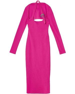 Versace Jeans Couture Long Buckle Dress - Pink