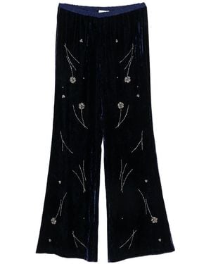 forte_forte Embroidered Velvet Trousers - Black