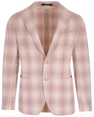 Tagliatore Check Motif Jacket - Pink