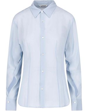 AURALEE Silk Georgette Shirt - Blue