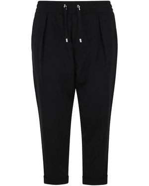 Balmain Wide Leg Trousers With Drawstrings - Black