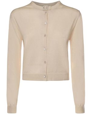Courreges Merino Wool Cardigan - Natural