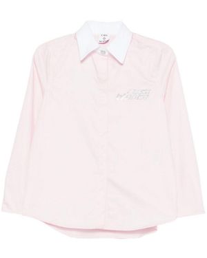 CASABLANCA Crystal-Embellished Logo Shirt - Pink