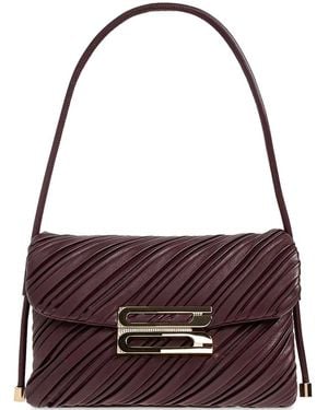 Victoria Beckham Elegant Burgundy Bag With Ribbed Texture - Purple