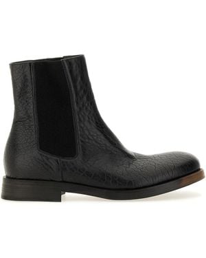 Uma Wang Textured Leather Ankle Boot - Black