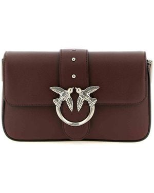 Pinko Mini Love Slouchy Shoulder Bag - Brown