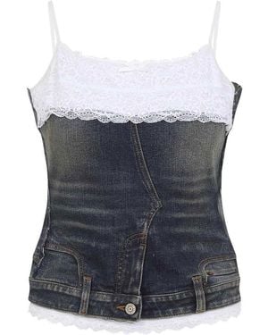 Balenciaga Patched Top - Blue