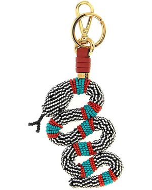 Etro Snake Keyring - White