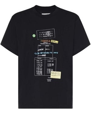 MM6 by Maison Margiela Printed Cotton T-Shirt - Black