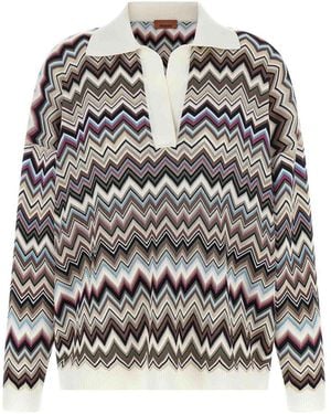 Missoni Zigzag Polo Shirt - Grey