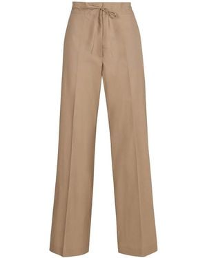 P.A.R.O.S.H. Cotton Wide-Leg Trousers - Natural