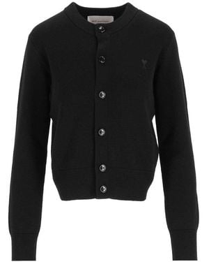 Ami Paris Knitted Cardigan - Black