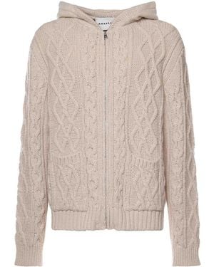 Amaranto Wool Blend Cardigan - Natural