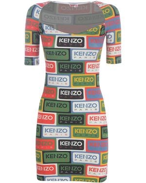 KENZO Mini Dress " Labels" - Grey