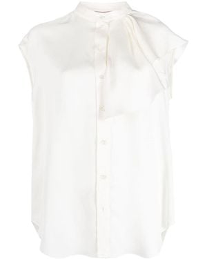 McQueen Fuild Double Satin Shirt - White