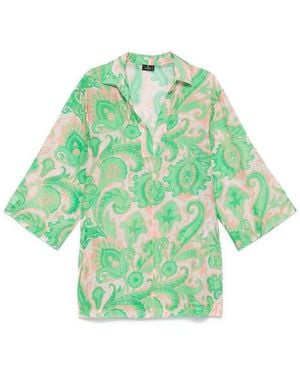 Etro Paisley-Print Beach Cover-Up - Green
