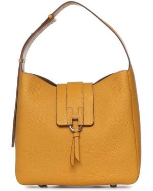 Hogan Trend Leather Hobo Bag - Orange