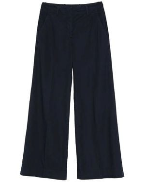 Incotex Ilya Wide-Leg Cotton Pants - Blue