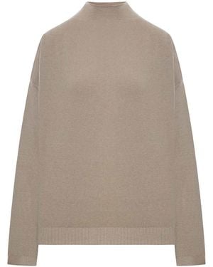 Transit Wool Blend High Neck Jumper - Natural