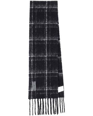 Our Legacy Fuzzy Alpaca Check Scarf - Black